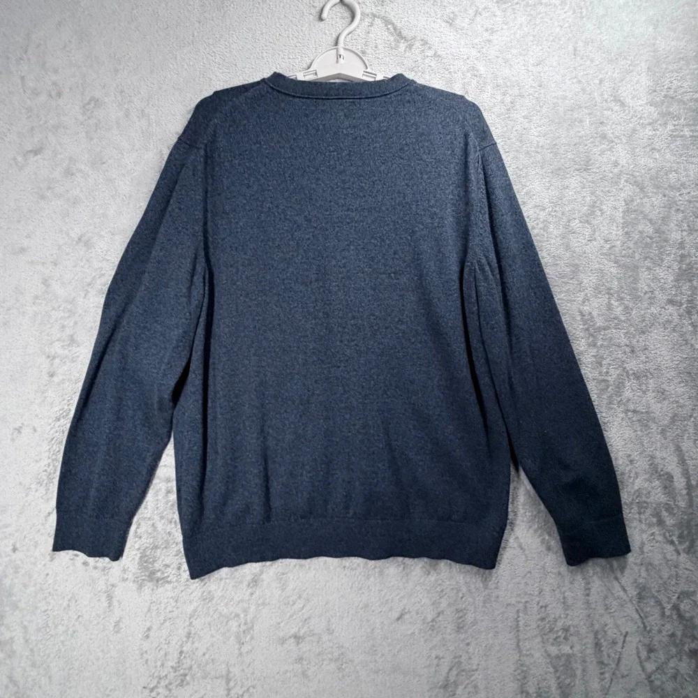 Banana Republic‎ Sweater Mens XL Blue V-Neck Premium Luxe Yarn Silk Cashmere